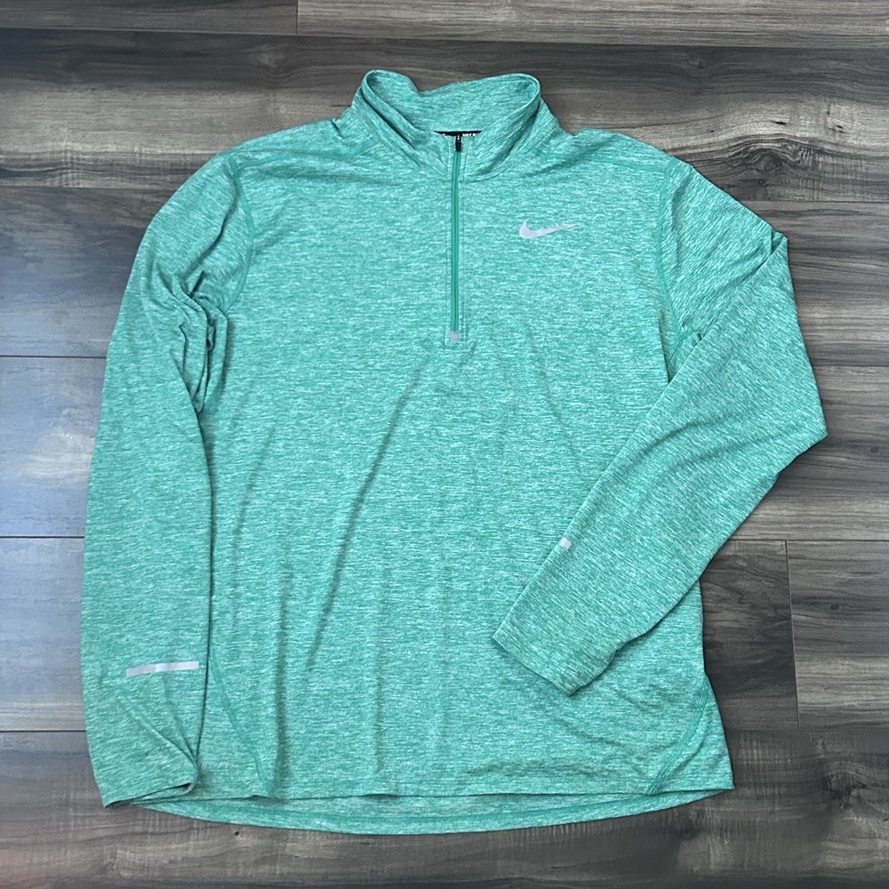 Nike Dri-FIT Element Men's XL Long Sleeve 1/2-Zip Running Pullover Green Heather